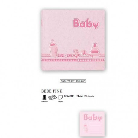 ALBUM FOTO BEBE' PINK 20 FOGLI 24X24 CM CON CARTA VELINA