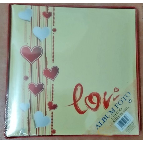 ALBUM FOTO CUPIDO 30FOGLI 24X24 CM CON CARTA VELINA