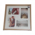 Cornice legno 4 foto 10x15 e quadrato 33x33cm
