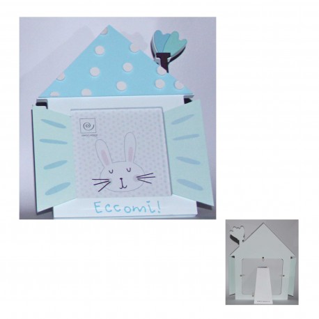 MASCAGNI CORNICE IN LEGNO 13X13 - COL. CELESTE