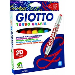 Giotto Turbo Grafik astuccio da 8 pennarelli punta asimmetrica