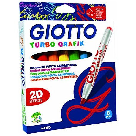 Giotto Turbo Grafik astuccio da 8 pennarelli punta asimmetrica