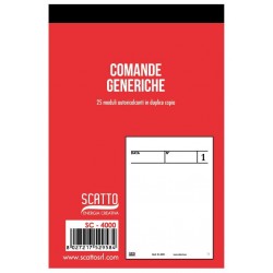 COMANDE GENERICHE 25 MODULI AUTORICALCANTI IN DUPLICE COPIA