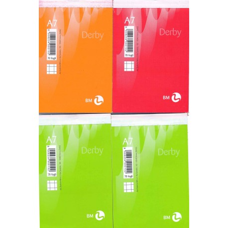 Block notes a7 quadretti 5mm, 70fogli 8x12cm