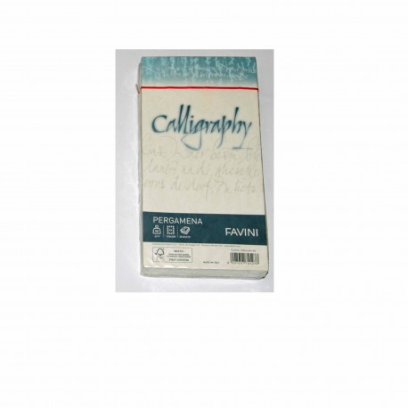 Calligraphy favini pergamena naturale 06 buste 110x220mm 90gr.