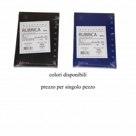 RUBRICA CARTONATA 96pg 80gr FILO REFE BIANCA 48fg 15 X 21cm RUBRICATO