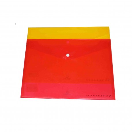 BUSTA CON BOTTONE POLIPROPILENE A4 210 X 297mm ASSORTITI