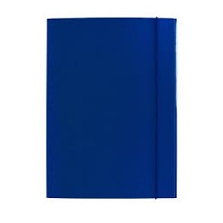 CARTELLA CON ELASTICO 3 LEMBI CARTONCINO LACCATO 500grmm 250 BLU