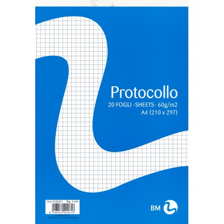 CARTA PROTOCOLLO 20fgoli grammatura 60 UN RIGO