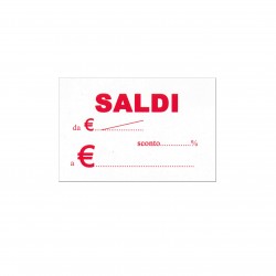 Cartelli "SALDI" 8,5X5,5CM 300 GRAMMI