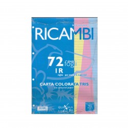 Quaxima carta 80gr ricambi 72 fogli carta colorata