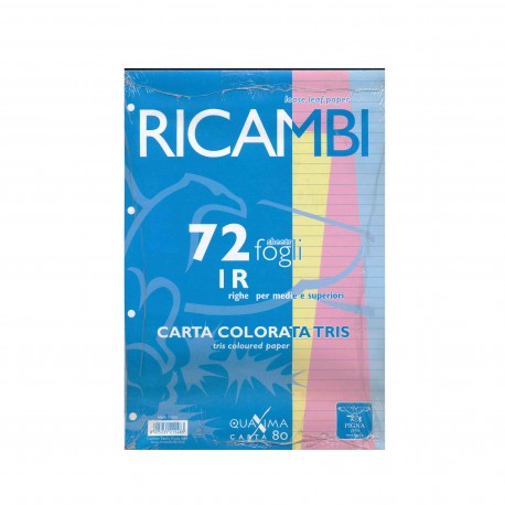 Quaxima carta 80gr ricambi 72 fogli carta colorata