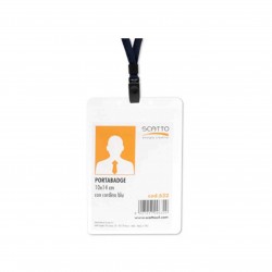 Scatto Porta badge con cordoncino 100x140mm, colore blu