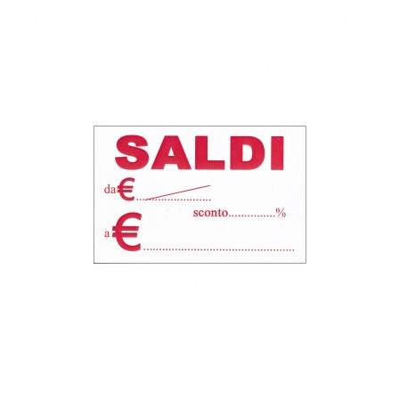 Cartelli "SALDI" 8,5X5,5CM 300 GRAMMI